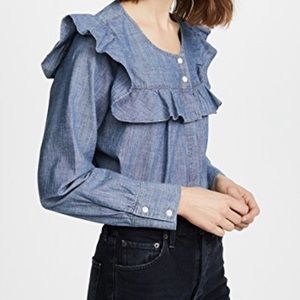 Madewell Chambray Ruffle Shirt